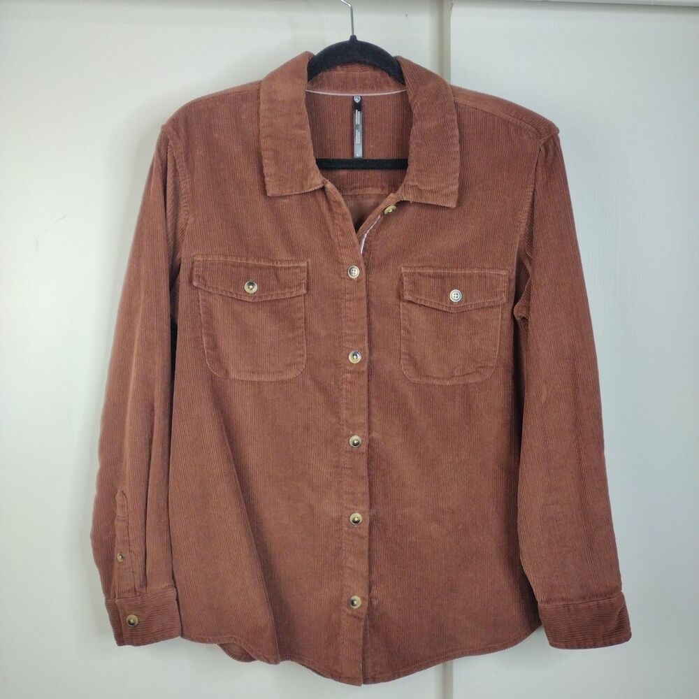 Kuhl Tallula Cord Corduroy Shirt Jacket Womens Size L Brown Cotton Tencel 8244
